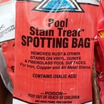 Package of pool stain treatment